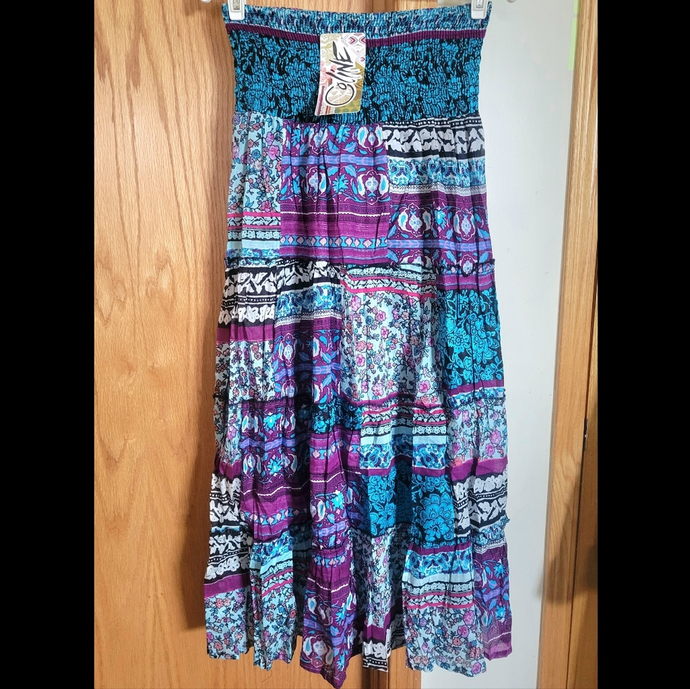 NWT Boho colorful flowy skirt/dress